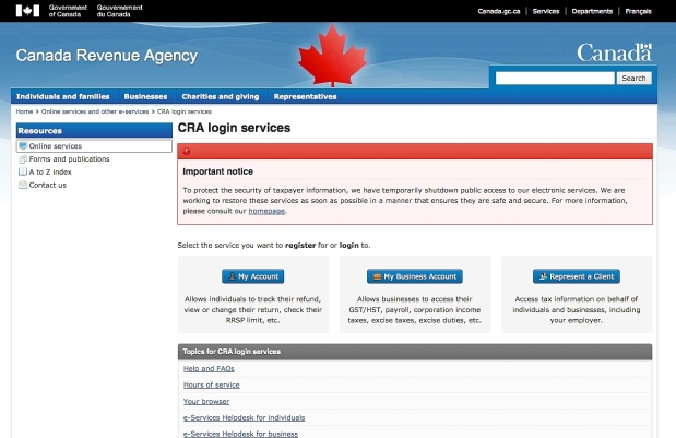CRA shuts down electronic tax filing ‘to protect security of taxpayer information’